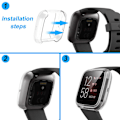 Miniatyrbillede 5 af 6: 3-pak skærmbeskytter kompatibel med Fitbit Versa 2 etui, ultra-tyndt tyndt blødt TPU beskyttende etui, fuld dækning af støddæmper
