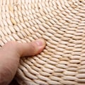 Pikkukuva 7 / 8: Tuolin istuinmatto, ruohomatto, tyyny, beige, käsintehty, pyöreä