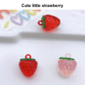 Miniatyrbilde 3 av 5: 20 stk Jordbær Henger Resin 3D Henger Ornament for D