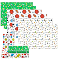 Miniatyrbillede 1 af 5: 6 stk. fodbold indpakningspapir - fodboldsko * 2 + fodbold * 2 + stadion fodbold * 2
