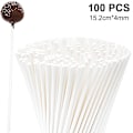 Miniatyrbillede 1 af 5: 100 stk. Lollipop-pinde, Marshmallow-pinde, Fødevaresikker Kreativ Multifunktionel Lollipop-sugerpinde 152*4mm