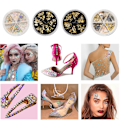 Miniatyrbillede 5 af 5: Neglecharms med flad bagside - Rhinestones