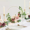 Miniatyrbild 4 av 8: Elegant Design Blomsterbåge Mittpunkt Med Robust Träbas, Mångsidiga Dekorations Metallbågar För Bröllopsfest Babyshower Jul Heminredning,