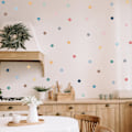 Pikkukuva 3 / 5: 240 kpl Polka Dot -seinätarroja, moniväriset sateenkaaren pisteet seinälle