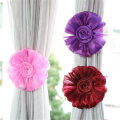 Miniatyrbilde 6 av 6: 1 Par Vindu Gardin Tilbakeholdsklips Rose Blomst Dekor Tau Flette