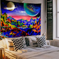 Miniatyrbillede 4 af 5: Planetary Tapestry afspejler galaktisk rum Tapet Sort Lys