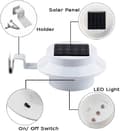Miniatyrbillede 2 af 7: 8-pak hvide solcellelamper til tagrender, sti, trapper, spotlight til tag, terrasse, have, gård