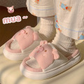 Miniatyrbild 5 av 7: Tecknade gris tofflor kvinnor Kawaii hus tofflor söta tofflor f