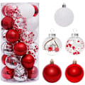 Miniatyrbild 1 av 5: Eleganta Charm Splittersäkra Julgranskulor i Plast, Unikt Set med Julgransprydnader för Juldekoration och Bröllop