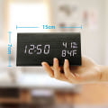 Miniatyrbild 5 av 6: OCT17 Träväckarklocka, Trä LED Digital Bordsur, Uppgraderad