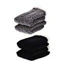 Miniatyrbillede 3 af 4: 2 Par Dame Varme Slippersokker Jule Fuzzy Sokker Fleeceforet Antislip Slippersokker, One Size