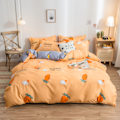 Miniatyrbilde 2 av 2: Hudvennlig Dynetrekk Tykk Polyester Myk Børstet Dynetrekk Dyne Sengetøy for Sovesal Soverom Gulrot 200x230cm
