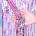 Miniatyrbild 3 av 5: Glittergardin i folie med fransar, 4 stycken, 1x2,5 m