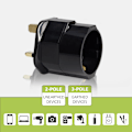 Miniatyrbild 5 av 8: Europeisk standard till brittisk standard pluggadapter, set med 2 pajer