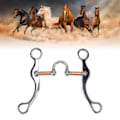 Miniatyrbilde 1 av 8: Heste Snaffle Bit Rustfritt Stål Rose Gullbelagt Heste Gag Løst Ring Utendørs Hage Dyrking Heste Munn Bit