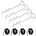 Miniatyrbilde 2 av 5: Solid Trampoline Forankringssett Jordforankring Vindplugger med Tau Universal Trampoline Festestropper Stålplugger Forankringssett for Trampoliner