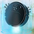 Miniatyrbild 3 av 5: Automatisk dammsugare Låg ljudnivå Uppladdningsbar 3 i 1 Intelligent soprobot för hår dammfläck, Svart