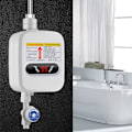 Miniatyrbild 1 av 5: Mini Elektrisk Varmvattenberedare 220V 3500W Genomströmningsvärmare Dusch Bad Set Vattenkran Värme Temperaturdisplay