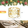 Miniatyrbild 2 av 5: Offset Hollow Triangle Design Gyllene Dekorativa Element, Metalljärn Glänsande Trendigt Utseende för Bröllopsfest Middagsbordsdekoration, 12