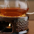 Miniatyrbillede 7 af 8: Tekandevarmer Te Kaffevarmer Base Keramikvarmer med Ske Låg og Lysestager Brun