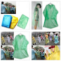 Miniatyrbild 2 av 5: 24-pack Engångsregnponchos för vuxna, Nödregnrockar i plast med huva, Individuellt förpackade Regnponchos i bulk, Vattentätt familjepack
