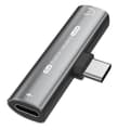 Miniatyrbilde 1 av 5: Mini 2-i-1 Konverter Type-c Til 3,5mm Lydadapter Type-c Hodetelefonadapter Multifunksjonell Konvertering