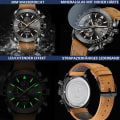 Miniatyrbild 4 av 6: Klockor Herr Analog Quartz Chronograph Herrklockor 30M Vattentät Luminous Date Watch Casual Business Designerklockor Klassisk Elegant