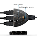 Miniatyrbillede 4 af 5: HDMI-Switch, 3 Ports 4K HDMI-Switch 3x1 Switch Splitter med Pigtail-Kabel Understøtter Full HD 4K 1080P
