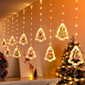 Miniatyrbild 4 av 6: Julgransljus, 10 trädlampor 120 LED juldekorationer inomhus, batteridrivna julgransfönsterlampor 9,84 fot vattentät ljusslinga för