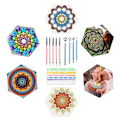Miniatyrbilde 5 av 5: 32 deler Mandala Dotting Tools Stencilsett med glidelåspose, for maling av steiner, tegning, barnehåndverk, neglekunstforsyninger
