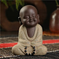 Miniatyrbilde 1 av 4: Buddha-statuer, liten munk, sandfarget keramikk, for hjemmet, klubb, geomantisk