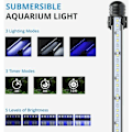 Miniatyrbillede 2 af 5: LED Akvarielampe med Timerfunktion, Hvid og Blå Vandfast Lys, Justerbar Belysning til Akvarium, 4W, 230 LM