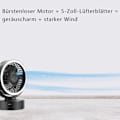Miniatyrbild 5 av 6: Batteridriven fläkt med 360° rotation, din perfekta följeslagare för utomhusäventyr och nödkraft