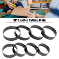 Miniatyrbilde 7 av 8: 8 stk Leather Punching Die Set Rund Form Legering Stål DIY Papp Klippeskjæreform Punching Tool Kit