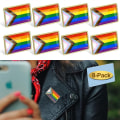 Miniatyrbillede 1 af 7: Regnbue Pins, 8 STK LGBT Pins Pride Rektangulære Badges Pins Brocher Pins Tilbehør Pins til Mænd Kvinder