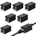 Pikkukuva 5 / 5: 6 kpl Ethernet-kaapeliadapteria - musta