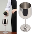 Miniatyrbild 3 av 5: Metallvinglas i rostfritt stål, elegant, hög hårdhet, 500 ml, silverfärg, perfekt för fester, bröllop och banketter