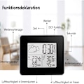 Miniatyrbild 8 av 8: Smart Väderprognosstation, Färgprognos med Inomhus- och Utomhustermometer, Hög Stabilitet och Precision, Digital Klocka, Låg Strömförbrukning,