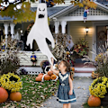 Miniatyrbild 7 av 7: Halloween Dekorationer, Spökvindstrutar i Polyestertyg med Utbytbara Batterier för Inom- och Utomhusbruk (2-pack)