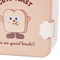 Miniatyrbillede 3 af 5: Khaki Toast Mønster Låg Børne Bento Box Tegneserie Udseende Opdeler Madbeholder Skole Bærbar Frokost Opbevaringsboks