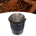 Miniatyrbilde 1 av 8: 58mm Kaffe Doseringkopp i Rustfritt Stål, Håndtak for Kaffemaskin, Mottak for Pulver med Silikonring, Svart