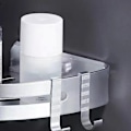 Miniatyrbillede 2 af 5: Punch Free Shower Opbevaringsstativ Aluminium Legering Badeværelse Hjørne Opbevaringshylder til Hjem Trekantet Sølv