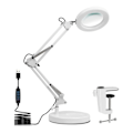 Miniatyrbilde 1 av 5: Lupe med lys og stativ 10X 2-i-1 trinnløs dimmbar LED-skrivebordslampe