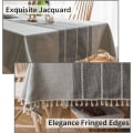 Miniatyrbild 3 av 5: Broderad bordsduk med tofsar - Bomull Linned Dammskydd Bordsduk