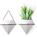 Miniatyrbild 1 av 7: Inomhus Vägghängande Planteringskruka, Högglansig Keramisk Hexagonal Hängande Kruka för Luftväxter, Unik Geometrisk Planteringskruka med Speciell Beläggning, Modern Inredning för