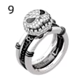 Miniatyrbillede 1 af 5: Sød Skelet Julering, Halloween Ring, Julenats Horror Ring, Rhinestone Finger Ring 2-i-1 Skelet Ring