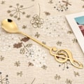 Miniatyrbillede 4 af 5: Dessert Ske Dessert Ske med Musiknote i Rustfrit Stål (Guld)