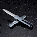 Miniatyrbild 3 av 6: Taktisk Kniv Automatisk Lås Fjäderassisterad Kniv Dubbel Egg Överlevnadskniv