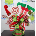 Miniatyrbilde 7 av 7: 23” Julenisse-Stuffede Ben Fastgjort Til Topppynt For Juletreet -Xm