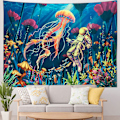 Pikkukuva 5 / 5: Tapestry UV-reaktiivinen Kasvi Meduusa Tapestry Neon Galaxy Avaruus